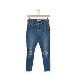 LEVI's 721 High Rise Skinny Jeans Big E Size 27 Medium Blue Wash